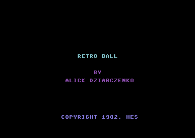 Retro Ball title screen for Commodore 64